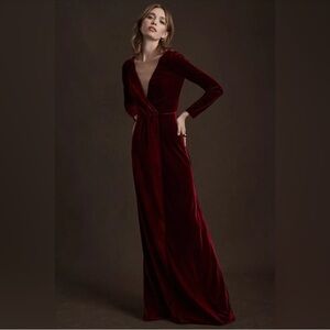 Jenny Yoo Ryland Dress Red Velvet Anthropologie